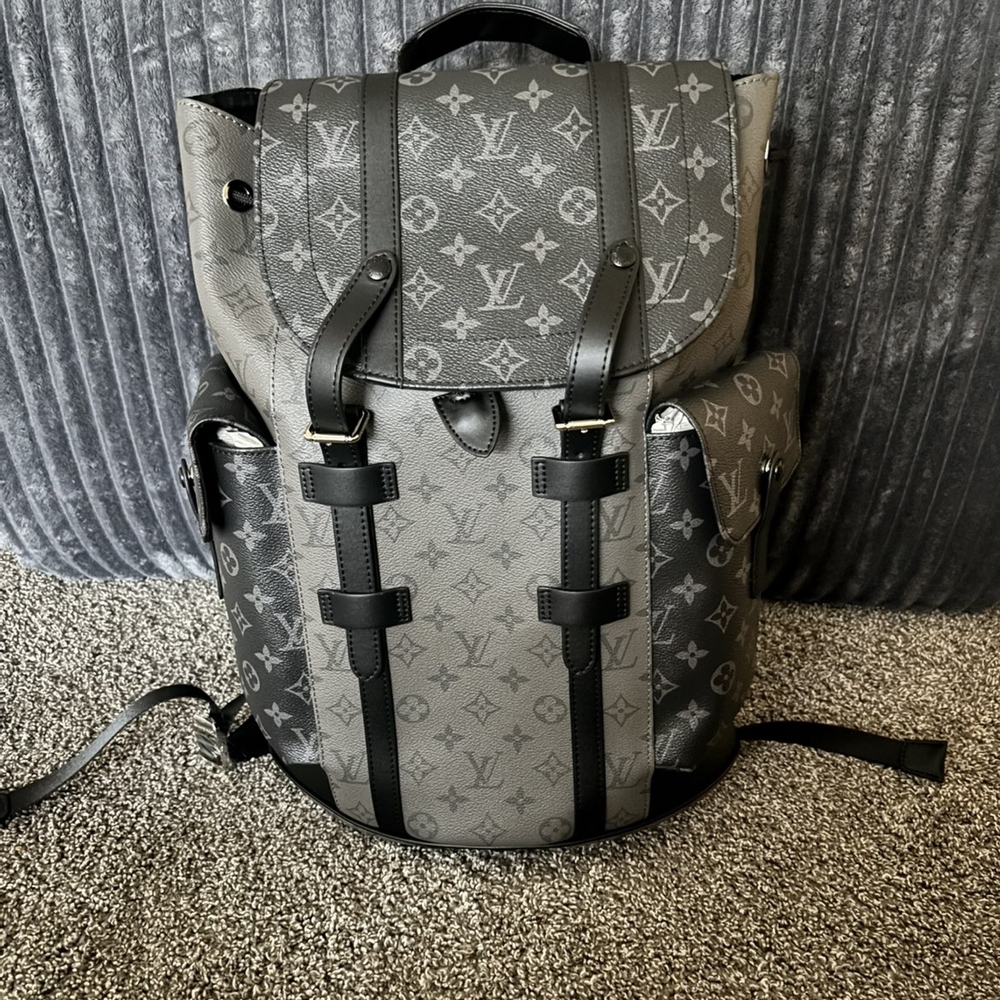 Louis Vuitton Black and Gray Monogram Backpack